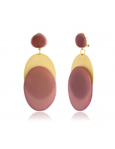 PENDIENTES FLAMENCA OVALADO ROSA EMPOLVADO