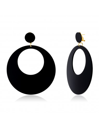 PENDIENTES FLAMENCA ARO ACETATO NEGROS