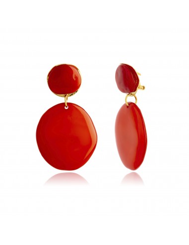 PENDIENTES FLAMENCA PIEDRA CRISTAL RESINA CORAL