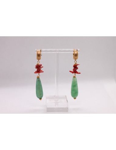 Pendientes coral piedra natural