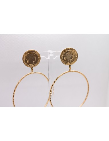 Pendientes dorados de moneda