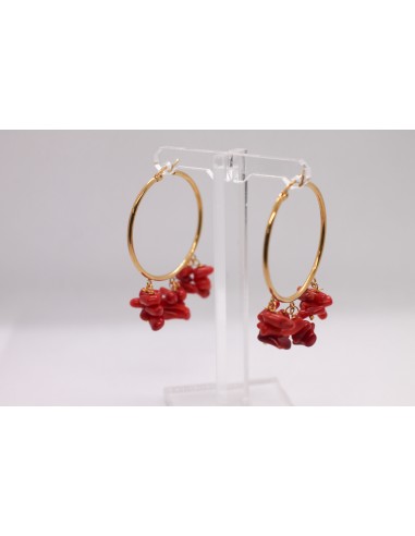 Pendientes aro de coral
