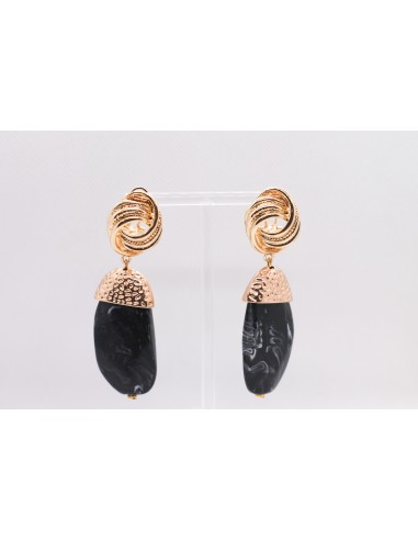 Pendientes piedra natural grande (negro)