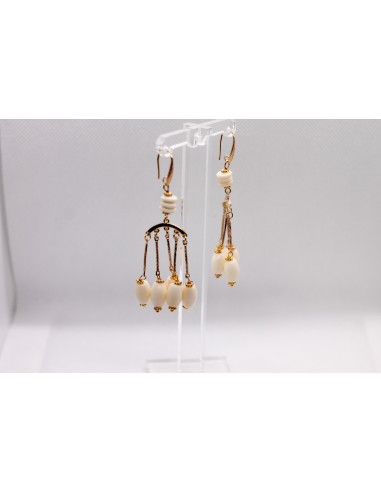 Pendientes hueso 5 tiras (blanco)