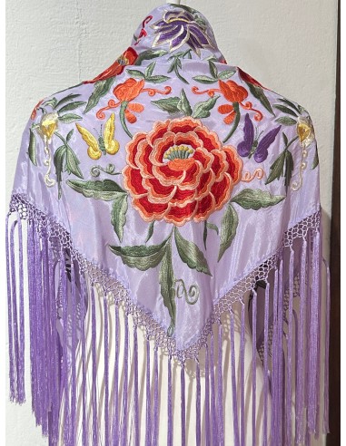 Mantón lavanda con flor grande