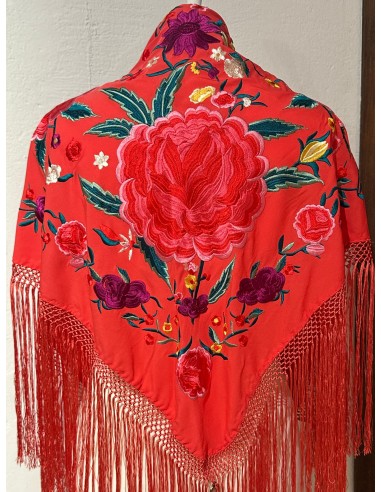 Mantón flor ERREPE color rojo