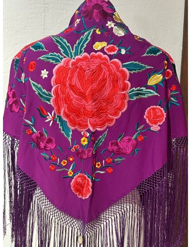Mantón flor ERREPE color morado