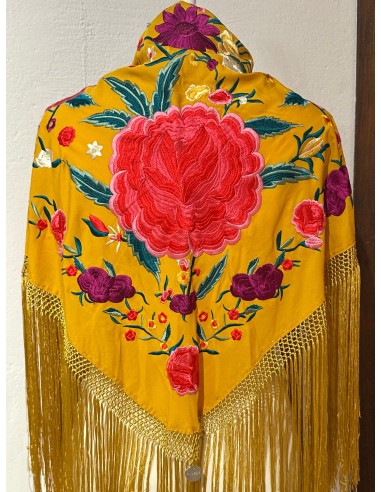 Mantón flor ERREPE color mostaza