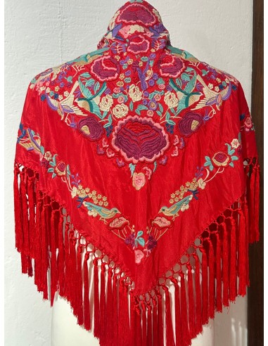 Mantón clavel rojo coral